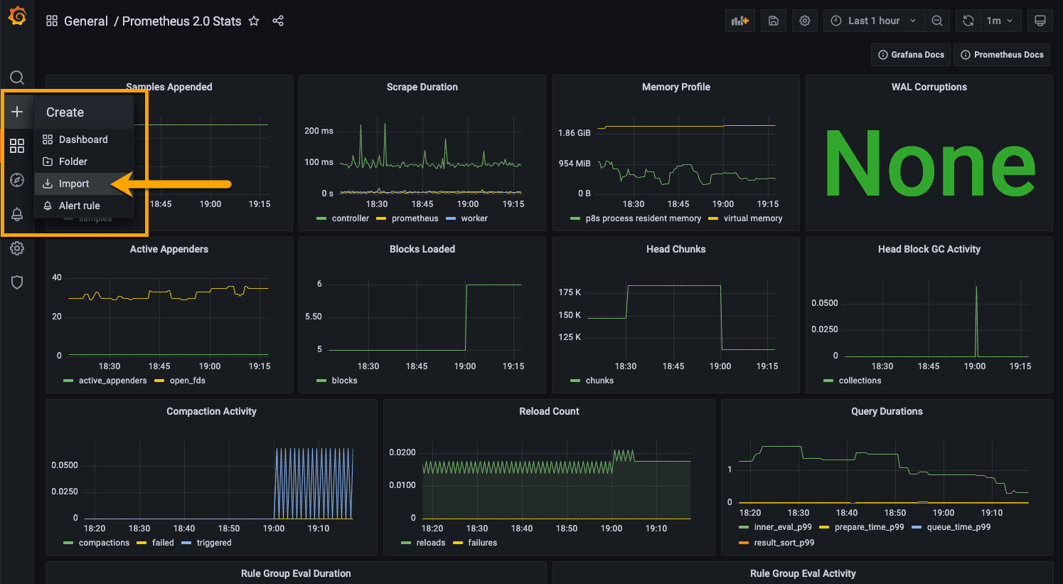 Grafana Import Dashboards